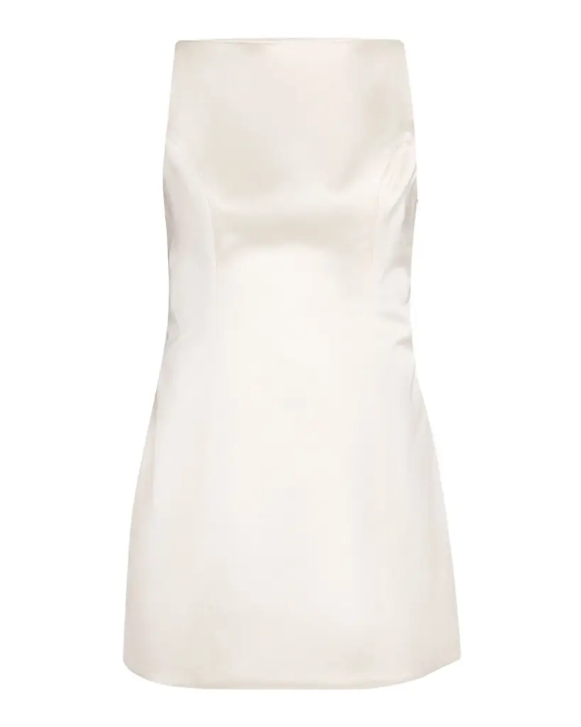 Retrofete Livie High-Neck Satin Mini Dress