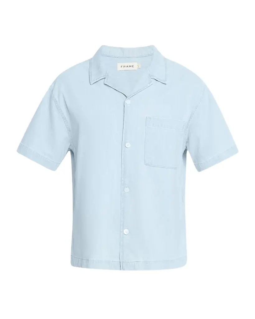 FRAME Men 's Short-Sleeve Camp Collar Shirt