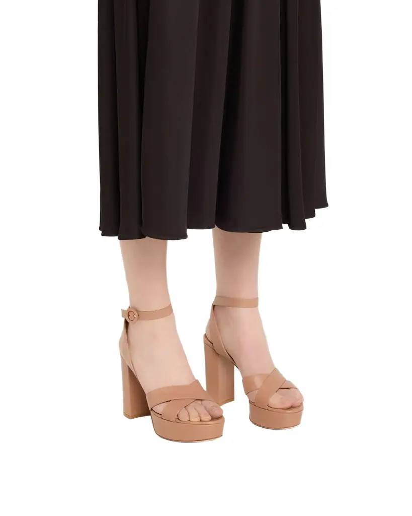 Gianvito Rossi Crisscross Ankle-Strap Platform Sandals