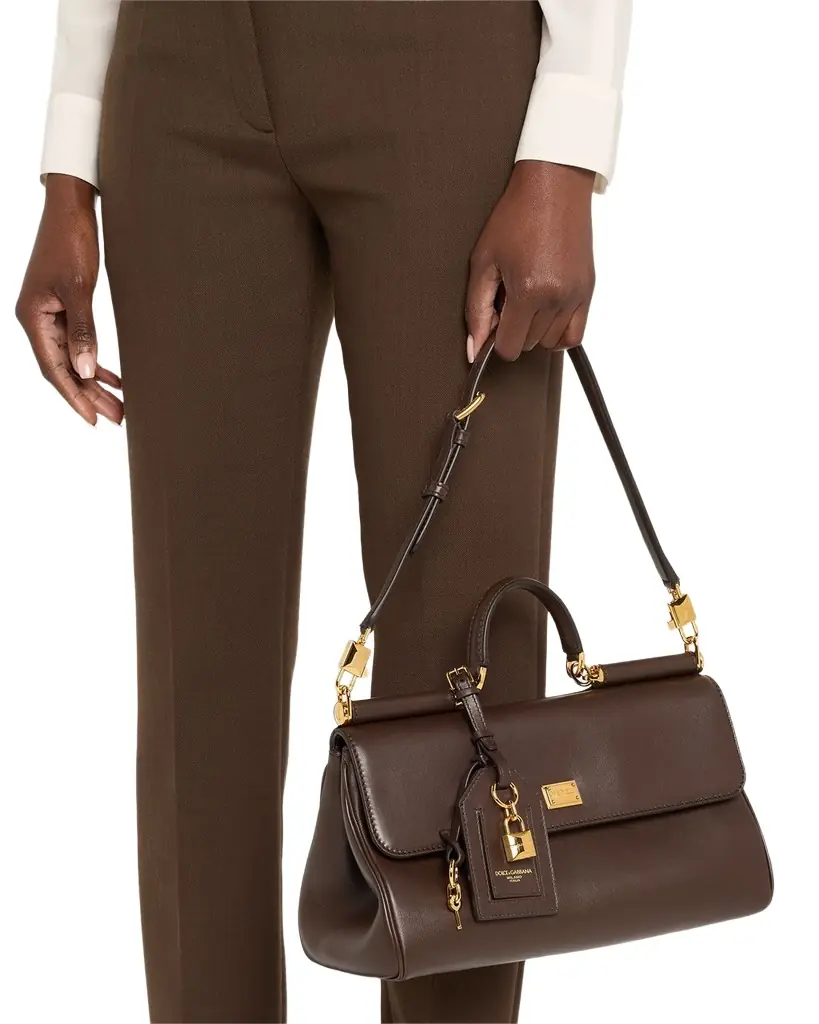 Dolce & Gabbana My Sicily Leather Top-Handle Bag