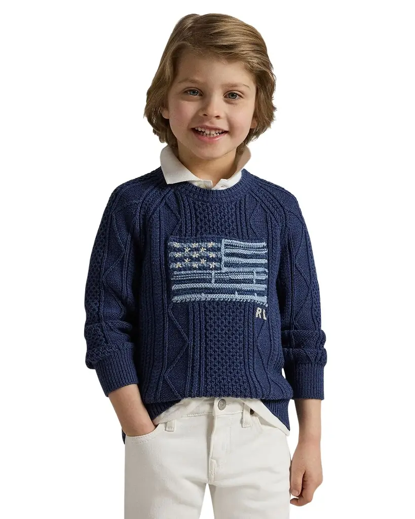 Polo Ralph Lauren Boy 's Cotton Faded Flag Sweater