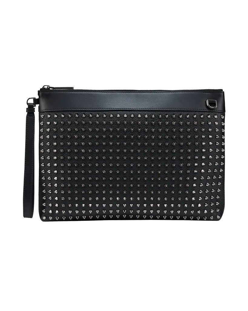 Christian Louboutin Men 's Funky Suede & Leather Spike Wrist Pouch