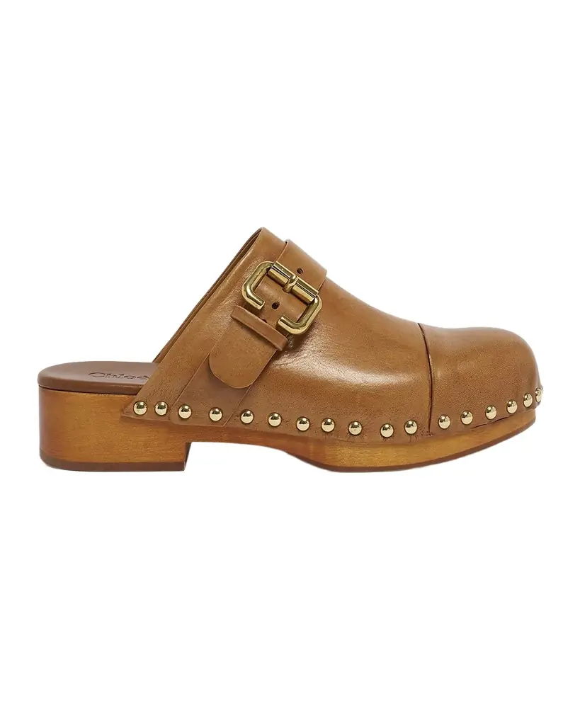 Chloe Jeannette Calf Leather Buckle Clogs