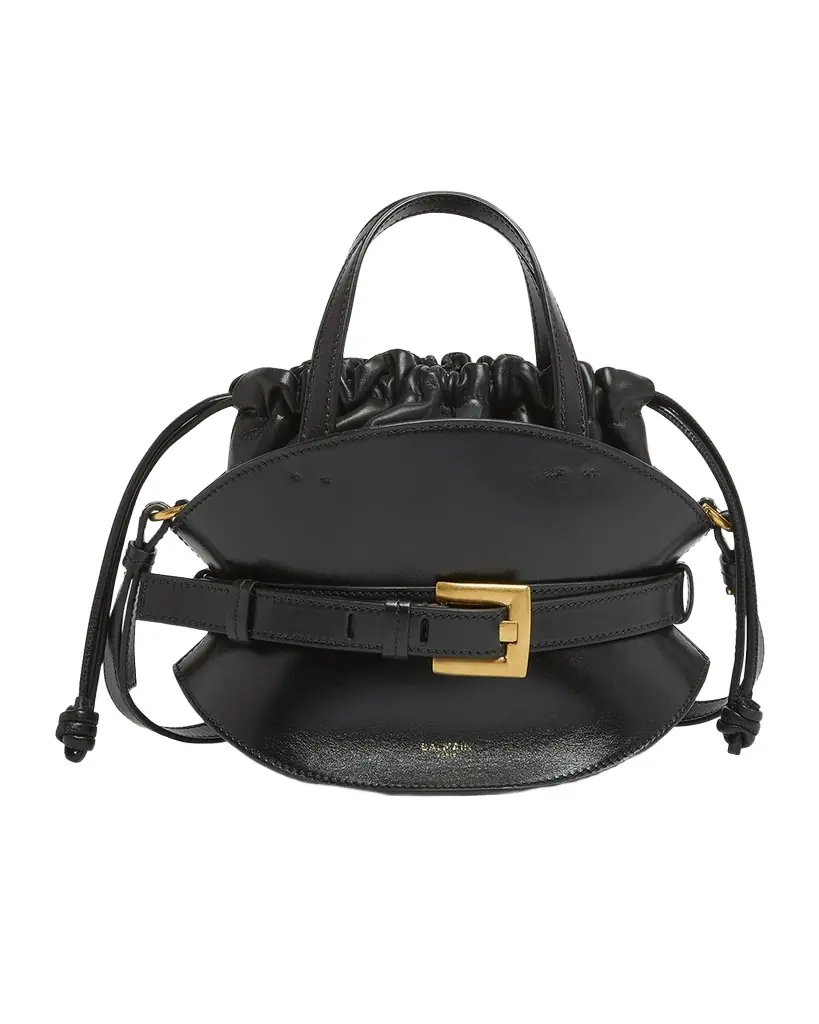 Balmain Shuffle Mini Top-Handle Bag in Calfskin