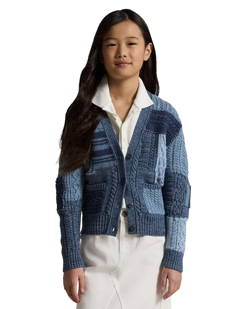 Polo Ralph Lauren Girl 's Cotton Patchwork Cardigan Sweater