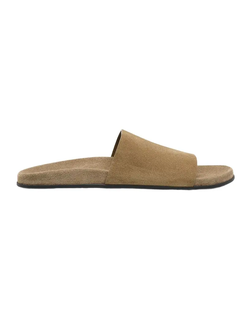THE ROW Hugh Suede Flat Slide Sandals