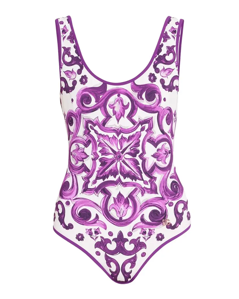 Dolce & Gabbana Majolica-Print One-Piece Swimsuit