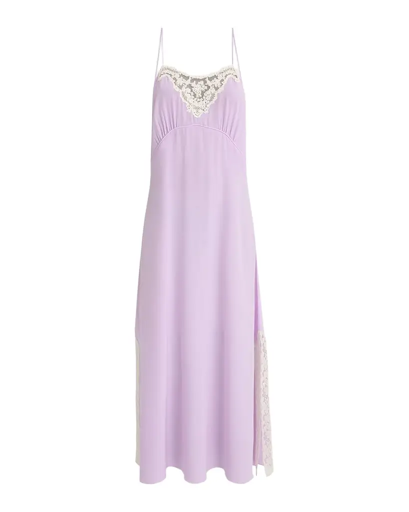 Chloe Lace-Trim Silk Midi Slip Dress - Women's Clothing