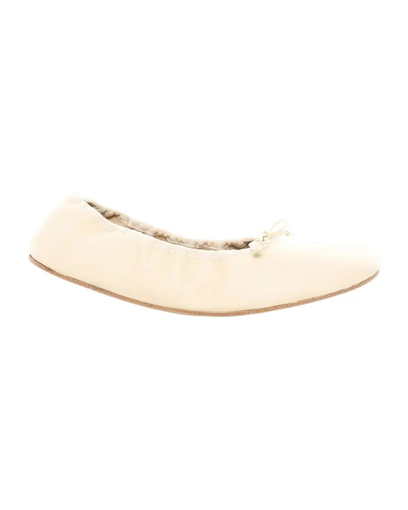 THE ROW Leather Bow Ballerina Flats