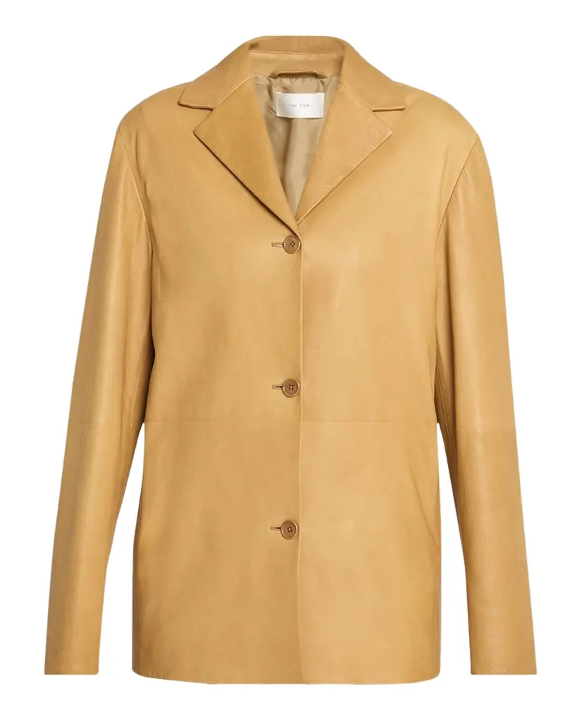 THE ROW Fabian Single-Breasted Leather Jacket