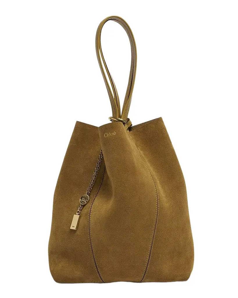 Chloe Spin Medium Tote Bag in Suede