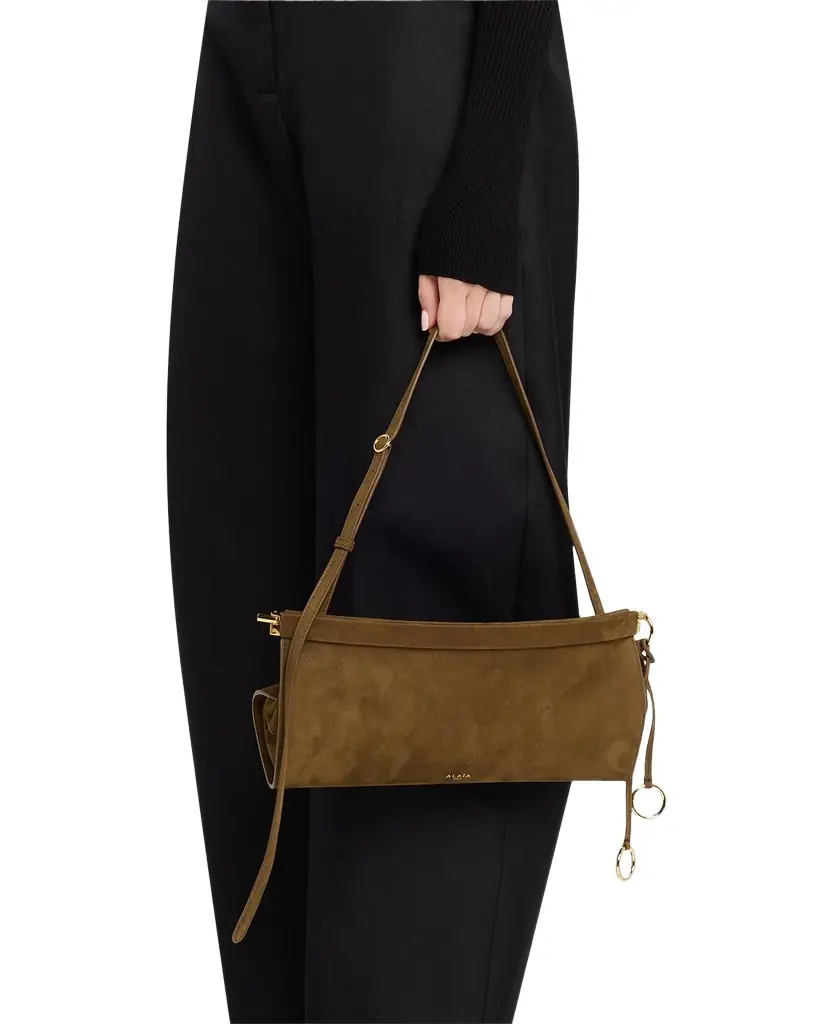 ALAIA Mina 20 Top-Handle Bag in Perforated Suede