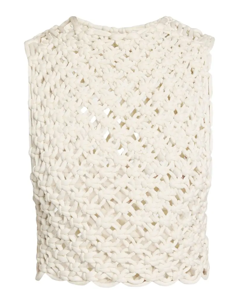ALAIA Macrame Sleeveless Crop Top