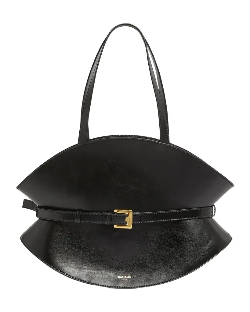 Balmain Shuffle Medium Belt Shoulder Bag in Calfskin