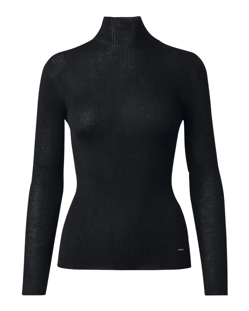 Akris Cashmere-Silk Fine Ribbed Knit Pullover