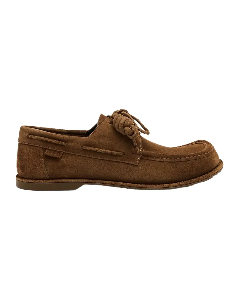 Loewe Men 's Campo Suede Flamenco-Knot Boat Shoes