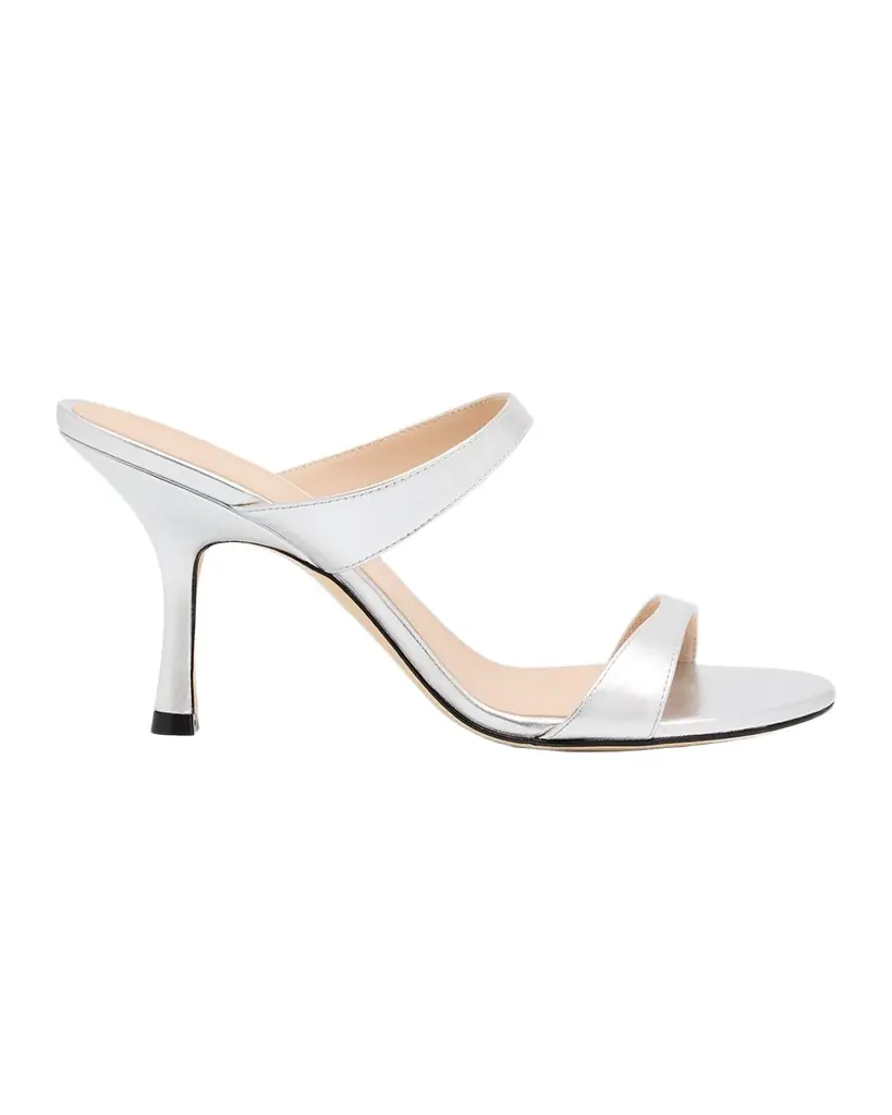 Stuart Weitzman Nudist Metallic Dual-Band Slide Sandals
