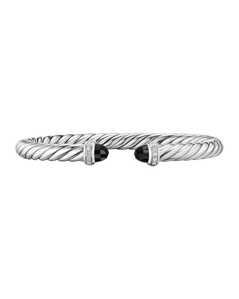 David Yurman Cable Flex Bracelet with Diamonds in Silver, 6mm