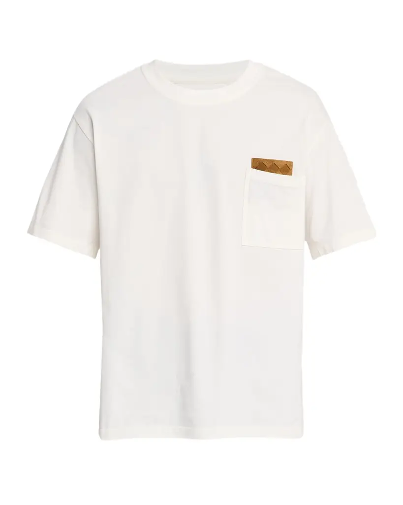 Bottega Veneta Men 's Pima Cotton Jersey Intrecciato-Pocket T-Shirt - Women's Clothing