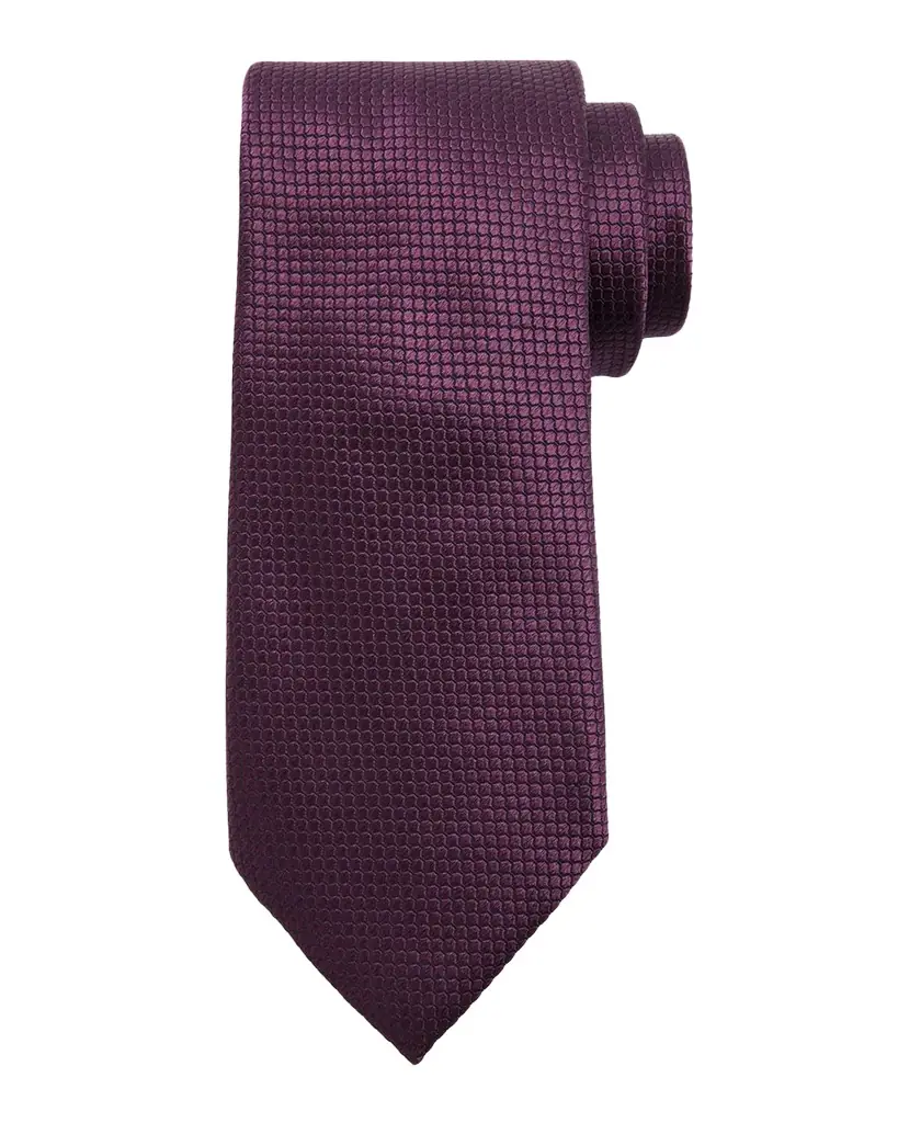 ZEGNA Men 's Micro-Geometric Jacquard Silk Tie
