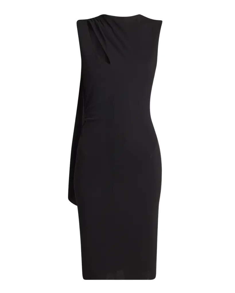 TOM FORD Cutout Shoulder-Drape Viscose Crepe Jersey Cocktail Dress