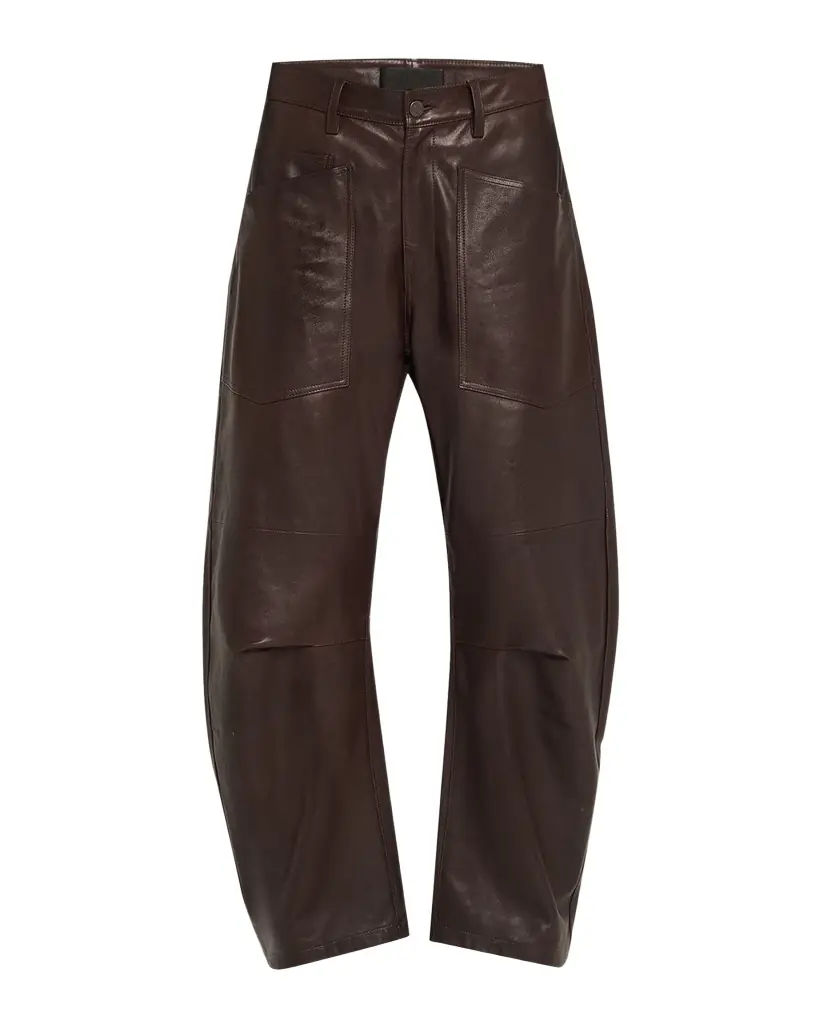 Nili Lotan Shon Barrel Leather Pants