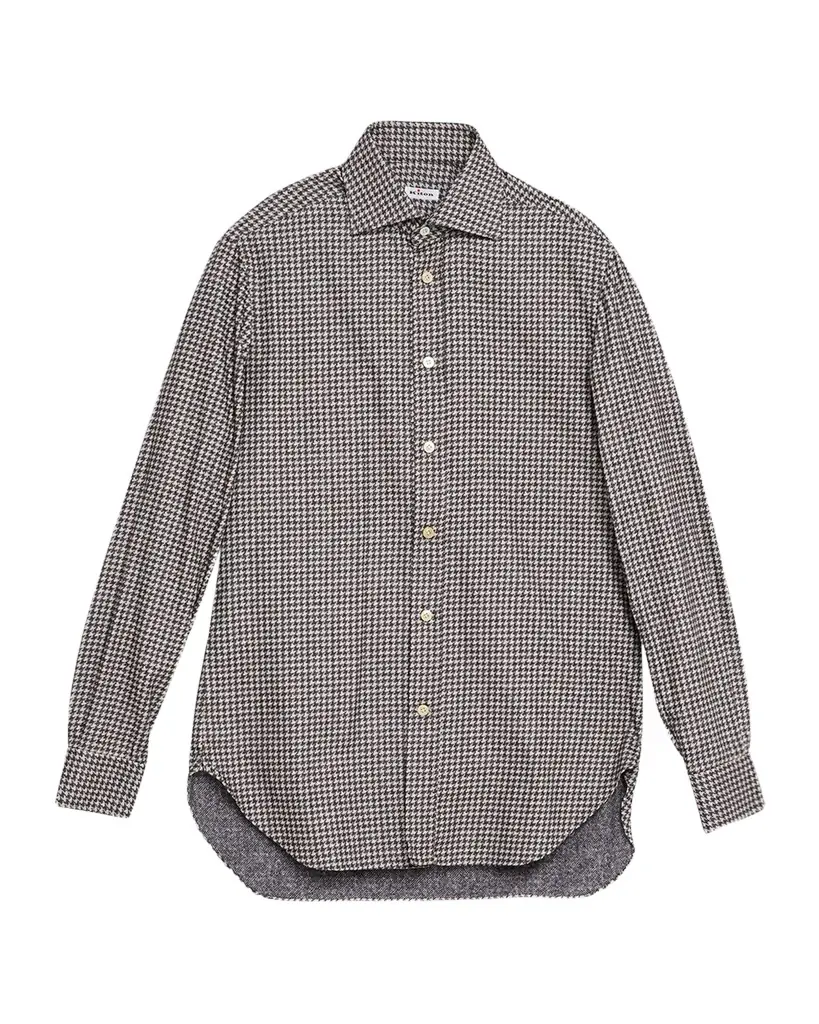 Kiton Men 's Cotton Houndstooth Classic-Fit Sport Shirt