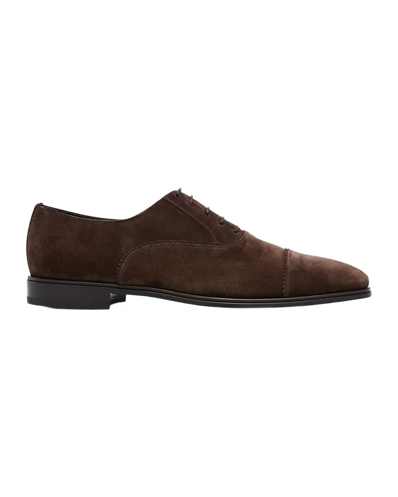 Ferragamo Men 's Boston Suede Cap Toe Oxford Shoes