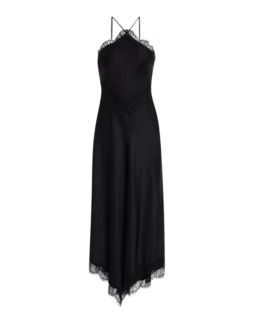 A.L.C. Lucia Lace Satin Halter Midi Dress