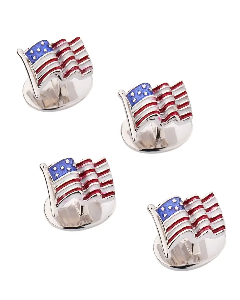 Jan Leslie Men 's American Flag Tuxedo Studs