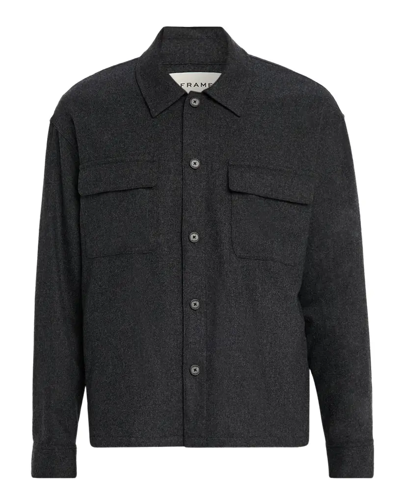 FRAME Men 's Wool-Blend Two-Pocket Overshirt
