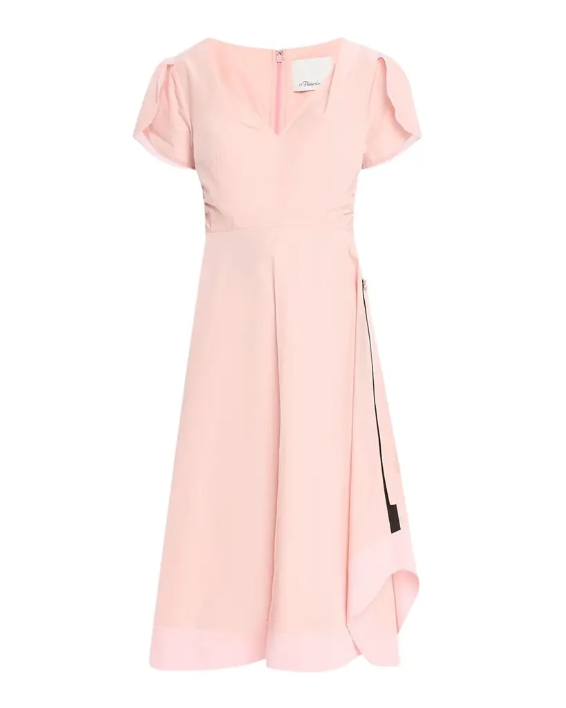 3.1 Phillip Lim V-Neck Tulip-Sleeve Midi Dress