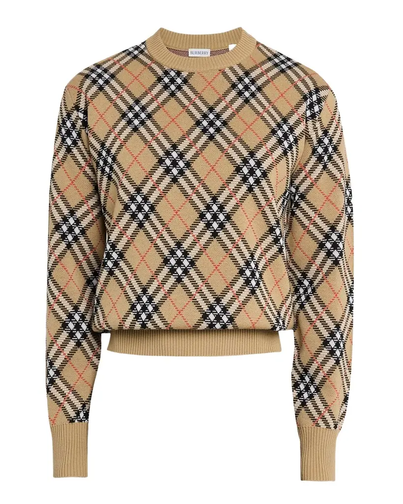 Burberry Men 's Vintage Check Knit Crewneck Sweater