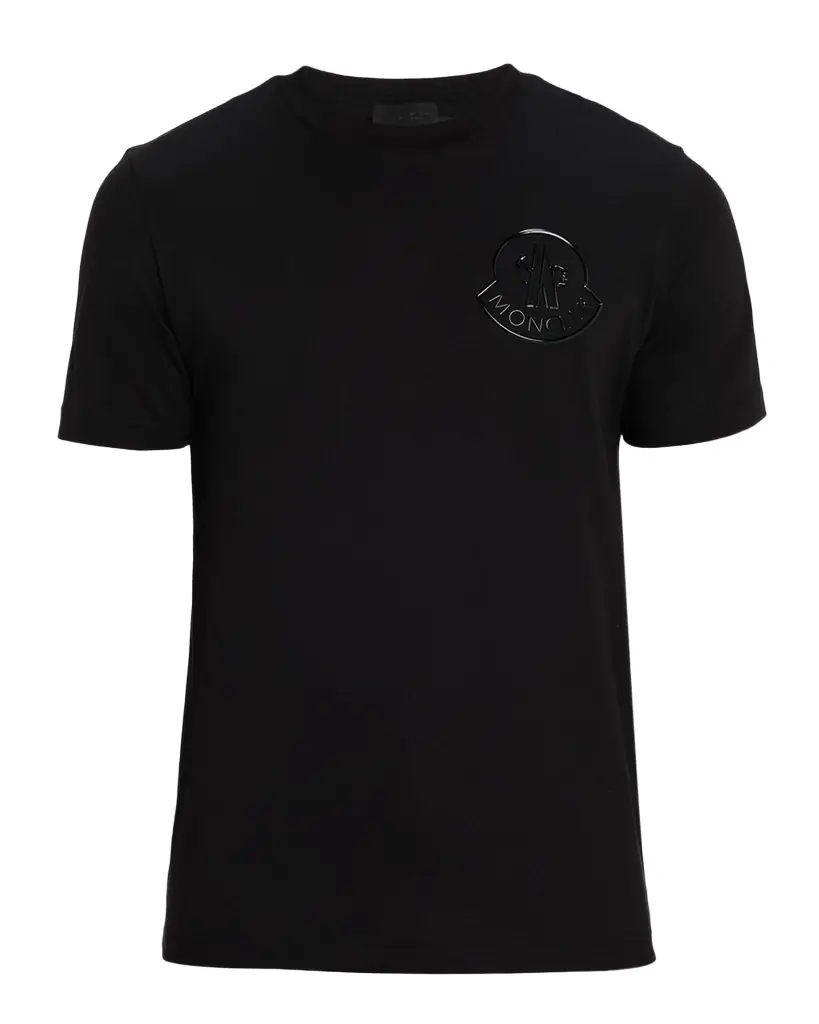 Moncler Men 's Glossy Logo Crewneck T-Shirt