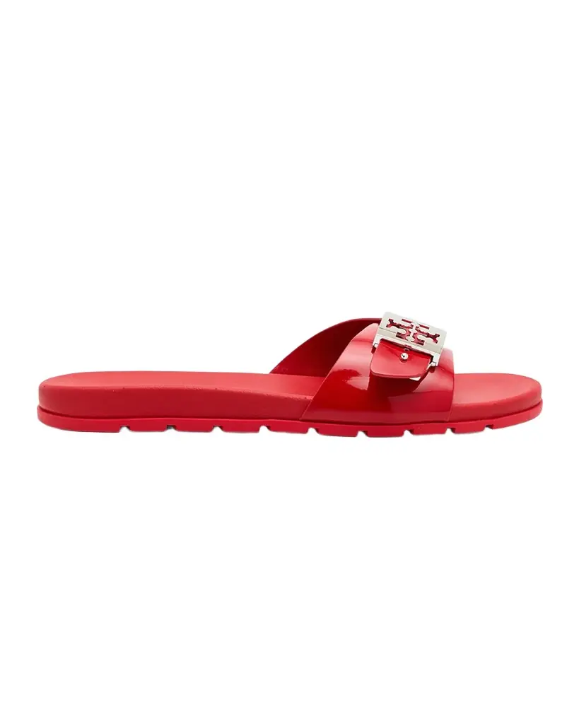 Tory Burch Glossy Buckle Slide Sandals