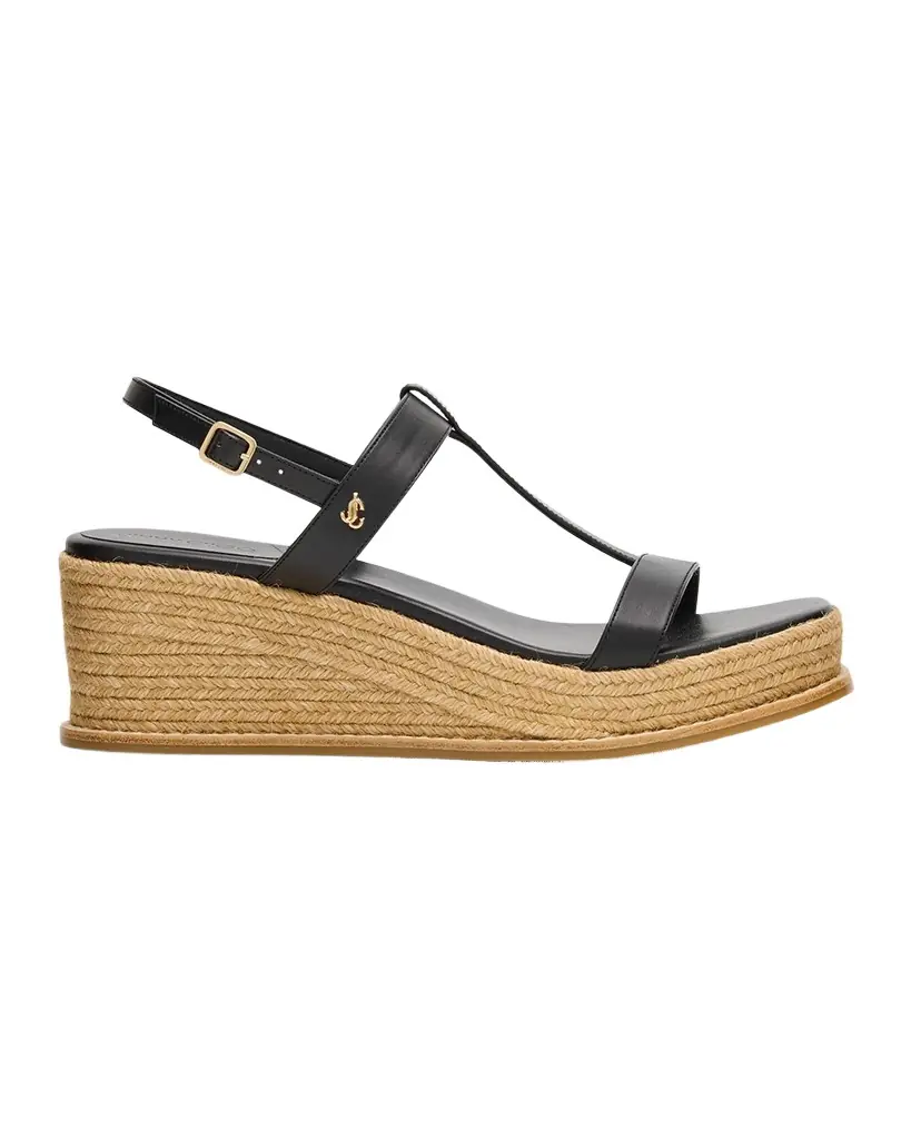 Jimmy Choo Theia 60 Vacchetta Wedge Sandals