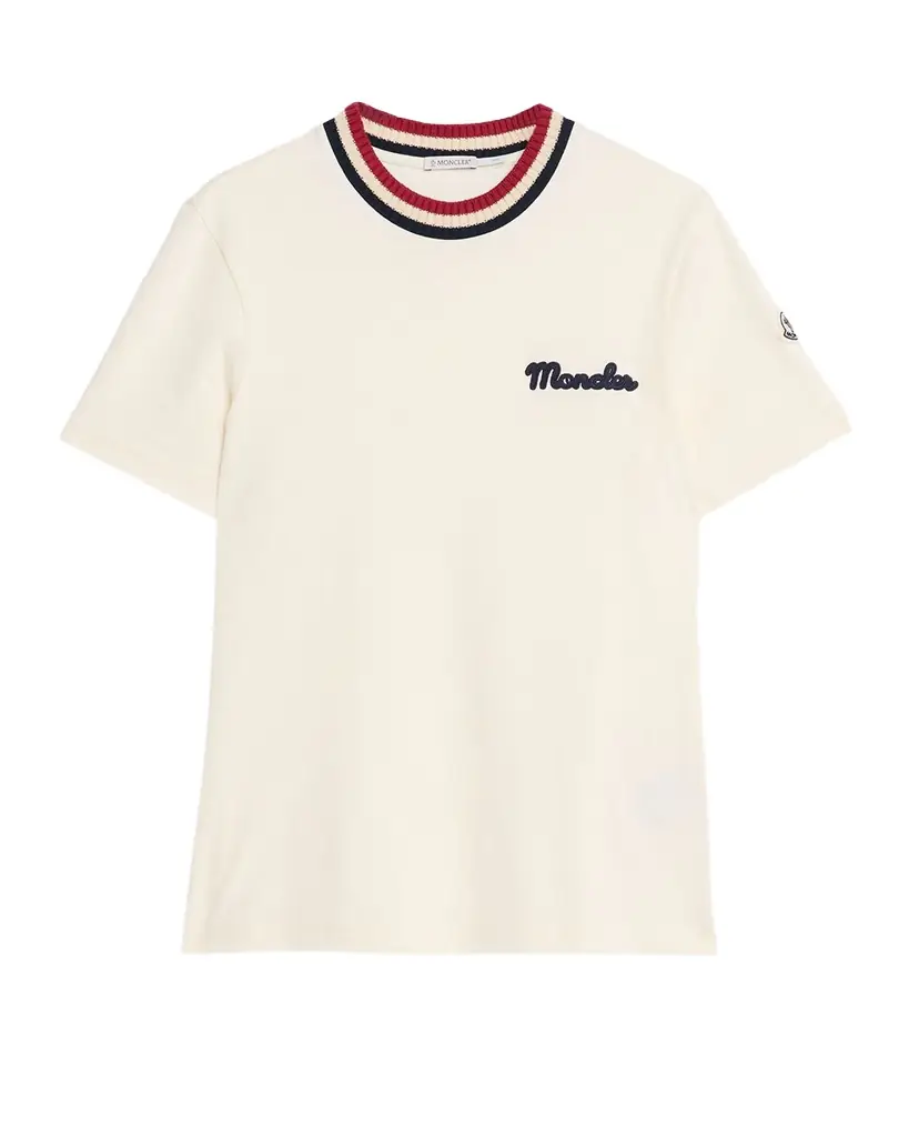 Moncler Men 's Jersey Stripe-Ribbed Crewneck T-Shirt