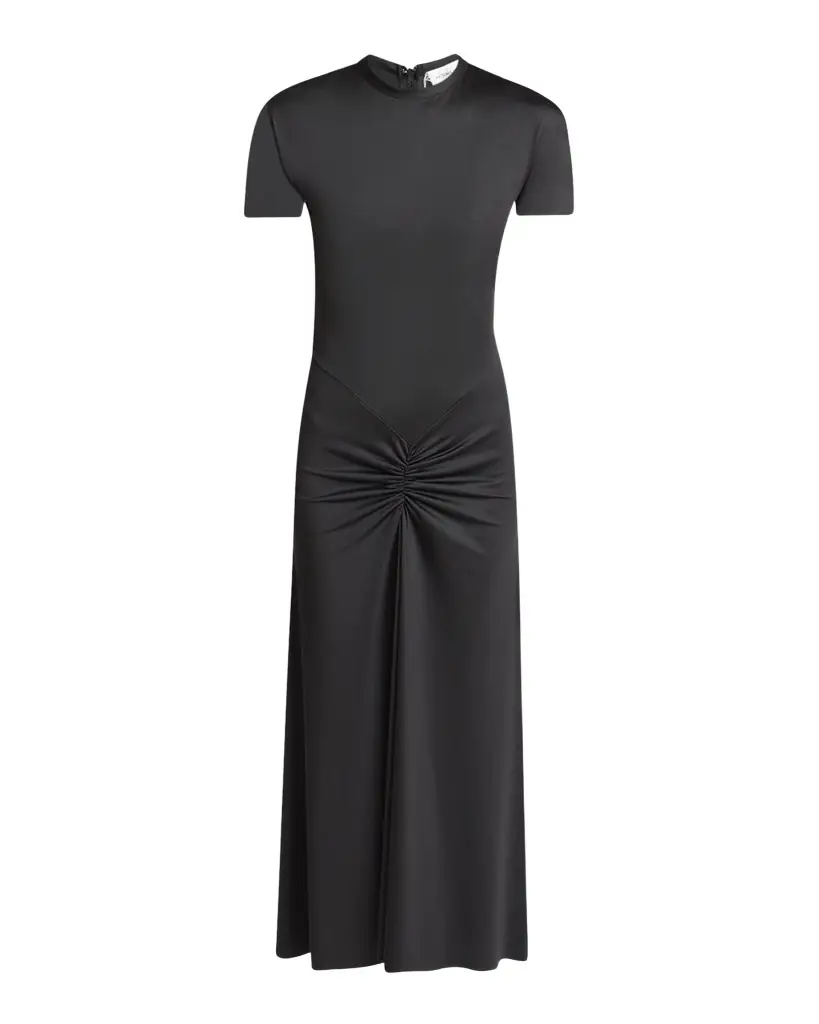 Victoria Beckham Gathered Drop-Waist Midi T-Shirt Dress