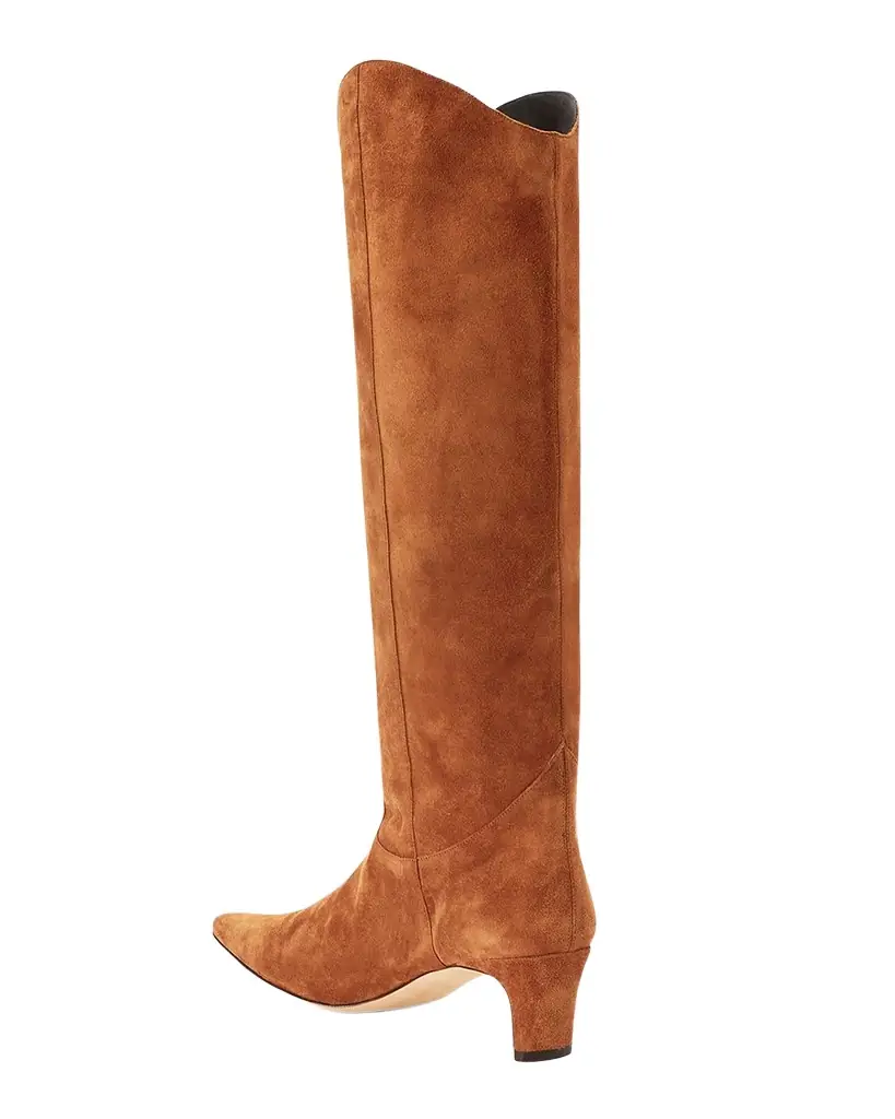 STAUD Western Wally Suede Knee-High Boots