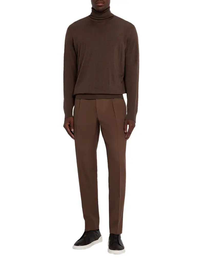 ZEGNA Men 's Fine Cashmere and Silk Turtleneck Sweater