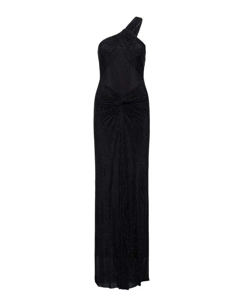 BCBGMAXAZRIA Twist Hot-Fix One-Shoulder Gown