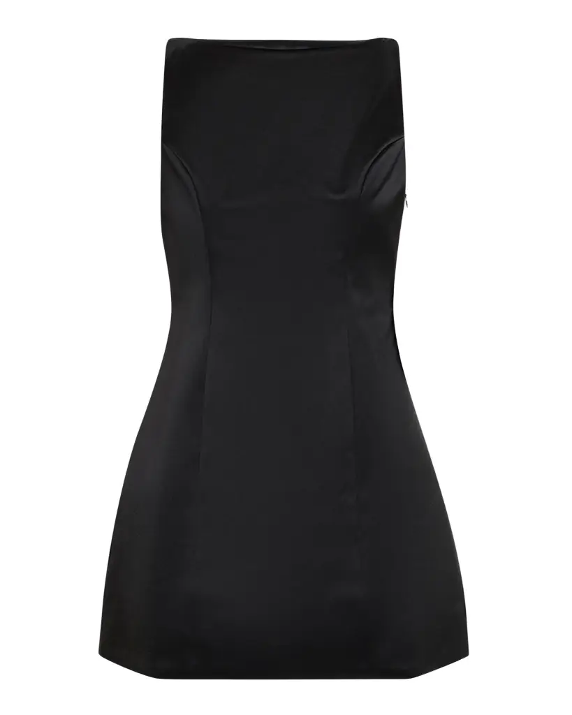 Retrofete Livie High-Neck Satin Mini Dress
