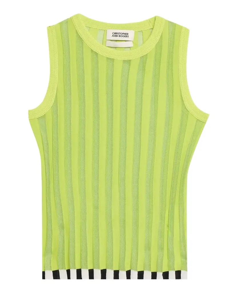 CHRISTOPHER JOHN ROGERS Pleated Knit Shell Top