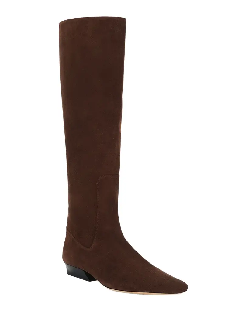 STAUD Wally Suede Flat Knee-High Boots