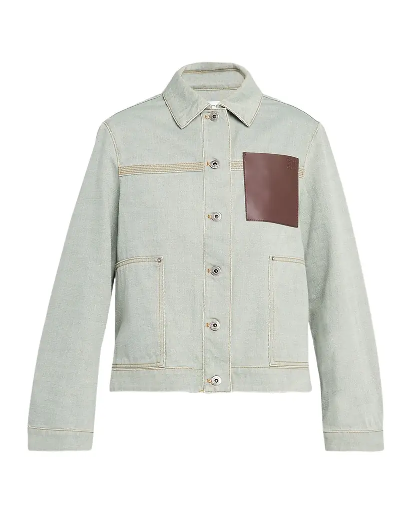 Loewe Anagram Leather Pocket Workwear Jacket