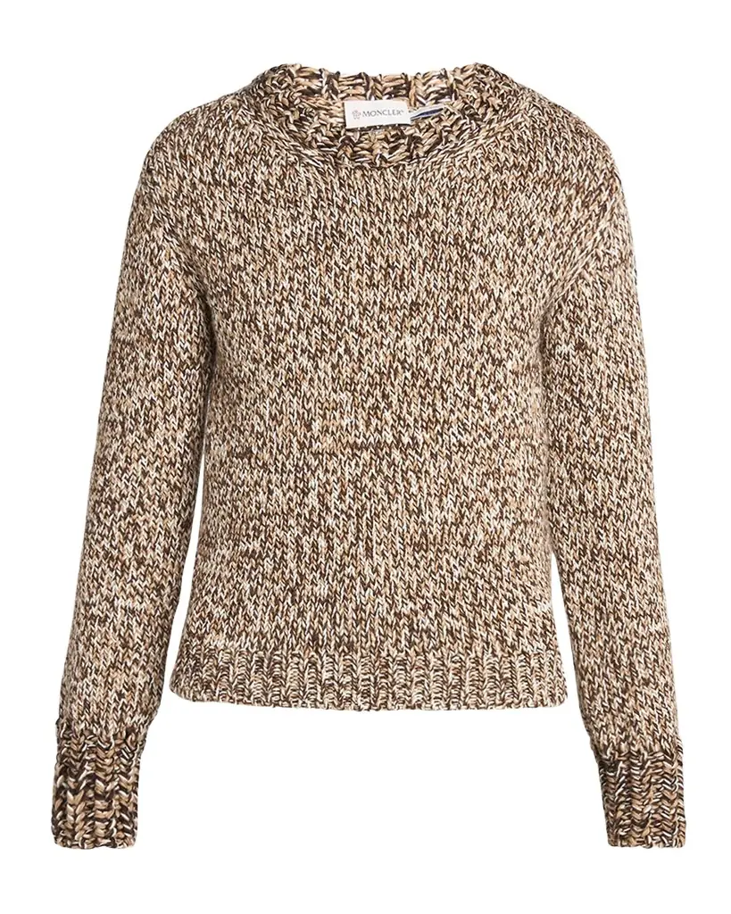 Moncler Marled Wool Crewneck Sweater