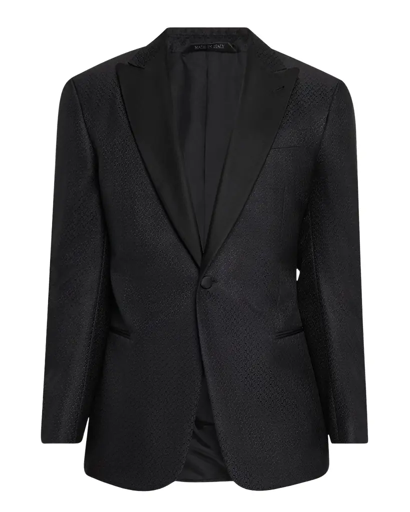 Giorgio Armani Men 's Honeycomb Satin Peak Lapel Dinner Jacket