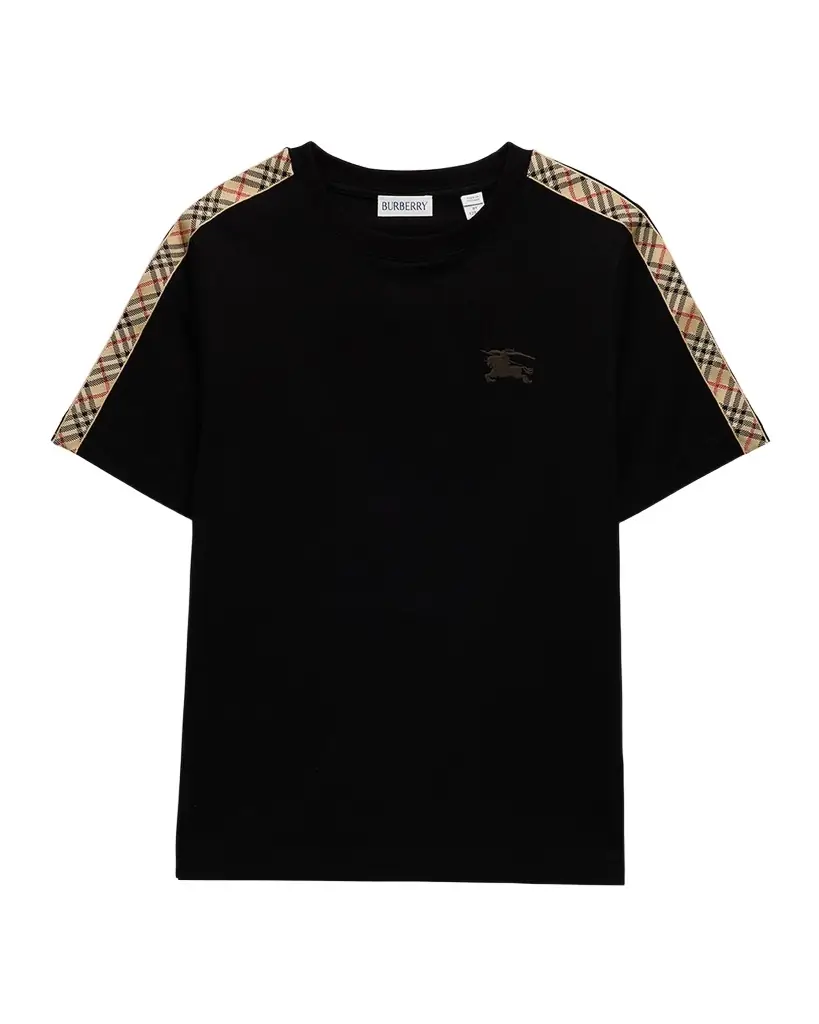 Burberry Boy 's Cedar Check Tape Short-Sleeve T-Shirt