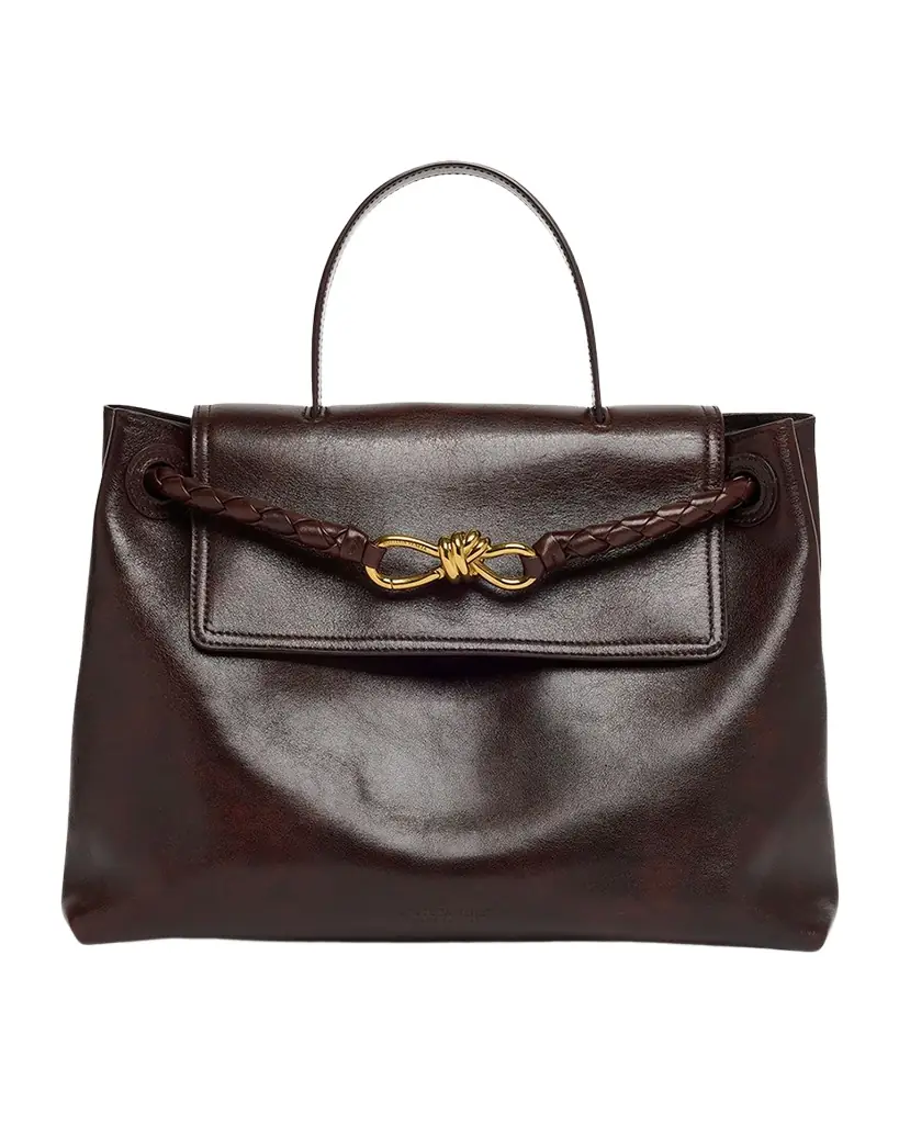 Bottega Veneta Ciao Ciao Medium Distressed Leather Top-Handle Bag