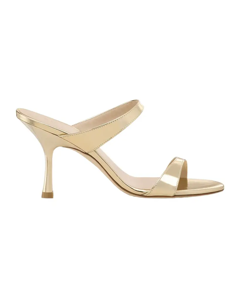 Stuart Weitzman Nudist Metallic Leather Slide Sandals